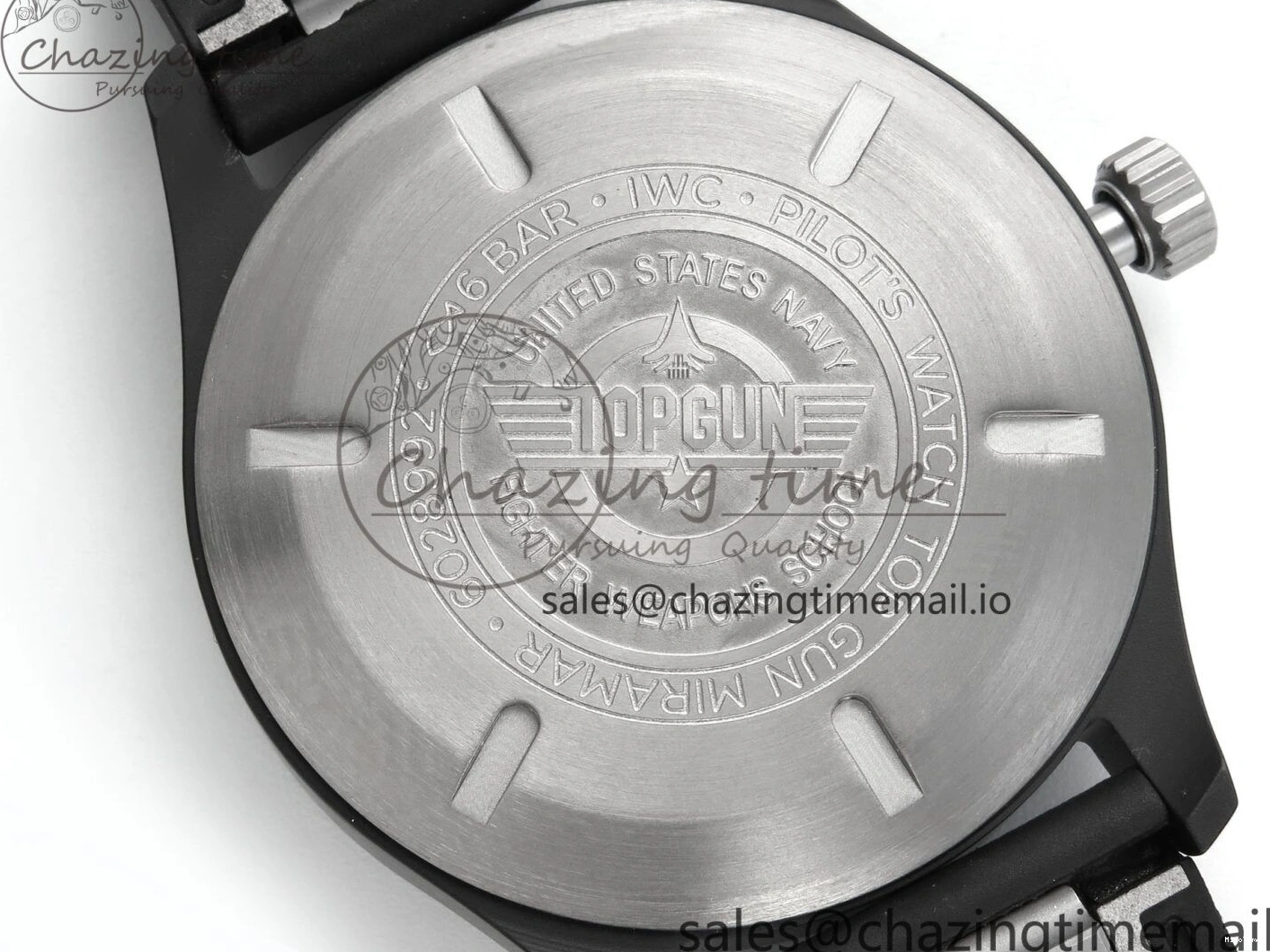 MIROTIME 0424 Pilot Top Gun IW326901 M+F 1:1 Best Edition Black Dial on Black Rubber Strap A SportInspired 6999